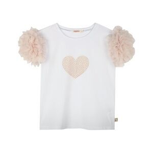 Billieblush Girls  Heart Rhinestone T-Shirt, White